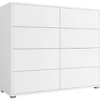 Mirjan 24 Kommode Gesita K8SZ, Stilvoll Wohnzimmer Sideboard mit 8 Schubladen, Schlafzimmer Highboard, Kollektion (Farbe: Weiß)