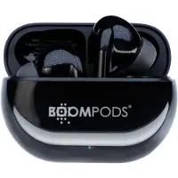 Boompods , Bluetooth-Kopfhörer 5.3 Sport IPX4 mit immersivem Klang, Schwarz