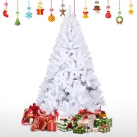 Jiubiaz Weihnachtsbaum künstlicher Christbaum Tannenbaum Dekobaum Weihnachtsdeko 210cm Weiß