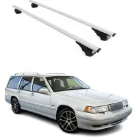 Omtec Dachträger Grundtäger für Volvo V90 1997-1999 75kg Metall Silber 2 tlg
