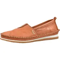 Andrea conti Damen Slipper Mokassin aus sehr weichem Leder 1887801, Größe:41 EU, Farbe:Orange