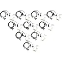 VHBW 10x Headset kompatibel mit Motorola MTX960, MTX8250LS, MTX850, MTX950, MTX900, MTX850LS, MTX9250, MTX9000 Funkgerät - schwarz, Akustikschlauch