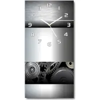 Tulup Wanduhr aus Glas – 30x60 cm - Glasbild - Glasuhr - Gehärtetes Glas -Metall Abstraktion