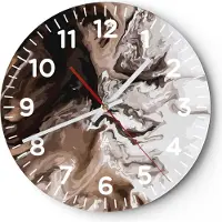 ARTTOR Wanduhr - Rund - Glasuhr - Abstraktion modern - 40x40cm - Schleichendes Uhrwerk - Lautlos - zum Aufhängen bereit - Dekoration Modern - Wanddekoration aus Glas - C4AR40x40-4073