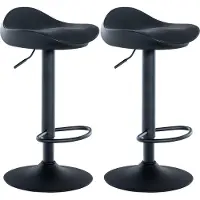 DELUKE 2er Set Barhocker GOKAR - Kunstleder Schwarz 39x40x66 cm | Barstuhl Drehbar Tresenhocker Tresenstuhl Kneipenhocker Kneipenstuhl