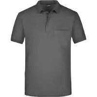 James & nicholson Klassisches Poloshirt mit Brusttasche graphite, Gr. 3XL
