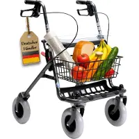 Vermeiren FabaCare Rollator mit Vollausstattung, Gehhilfe faltbar, Standardrollator 286i, Farbe Carbon