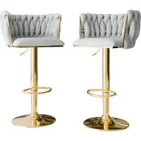 Mirjan 24 Barhocker Muz BS-1142 (2er-Set), Wohnzimmer Sitzhocker-Set (Farbe: 82-Grau)