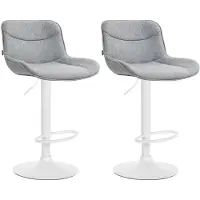 CLP 2er Set Barhocker Vonore Stoff weiß grau