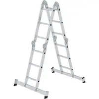 Proregal Vielzweckleiter 4-teilig mit nivello-Traverse und Holzbelag 4x3 Sprossen