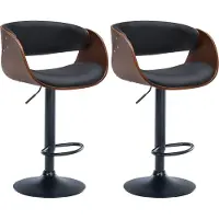 CLP 2er Set Barhocker Portmore mit Kunstlederbezug walnuss/schwarz Material Gestell Metall matt schwarz