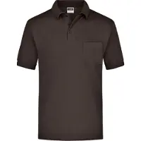 James & nicholson Klassisches Piqué Polohemd mit Brusttasche brown, Gr. L