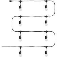 LEDKIA Set Girlande Waterproof 5.5m Schwarz + 8 LED-Glühbirnen E27 G45 3W Farbig Rosa
