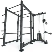 ATLETICA R8-Raptor PRO Power Rack | Cable Rack 90 kg Stack, Sprossenleiter, Dip-Holme, J-Hooks, 8 Weight Pins, Safeties, Bar Holder, Landmine