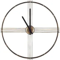 Beliani Wanduhr Metall Gold ø 64 cm im Metallic Look Altgold Antikgold Rund Minimalistisch Retro