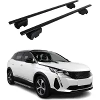 Omtec Dachträger Grundtäger für Peugeot 3008 2016-2023 75kg Metall Schwarz 2 tlg