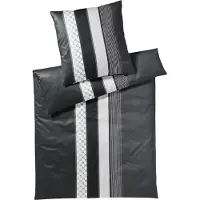 JOOP! Mako-Satin Bettwäsche Cornflower Stripes Farbe deep Stone Größe 80x80 155x220