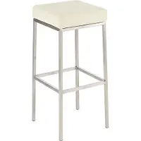 DELUKE Barhocker BIDAN - Kunstleder Creme 37x37x85 cm | Barstuhl Mit Lehne Tresenhocker Tresenstuhl Kneipenhocker Kneipenstuhl