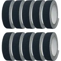 Vago-Tools 10x Antirutschband Streifen 5m Anti Rutschband Klebeband Gripband 25mm