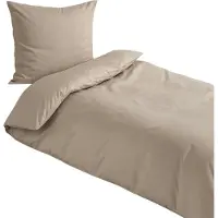 TRAUMSCHLAF Uni Mako-Satin Bettwäsche 2x Kissenbezug 40x80 cm beige