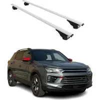 Omtec Dachträger Gepäckträger für Ssangyong Korando 2020-2025 Grundträger Metall Grau