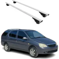 Omtec Dachträger Gepäckträger für Tata Indigo Marina 2002-2010 Grundträger Metall Grau