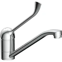 Schutte Küchenarmatur VITAL, Wasserhahn Küche mit verlängertem Hebel, schwenkbare Mischbatterie Küche, Spültischarmatur Chrom
