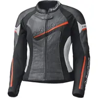 Held Debbie II perforierte Damen Motorrad Lederjacke, schwarz/weiß/rot, 42