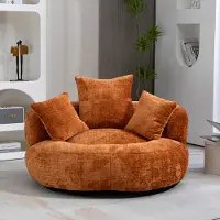 STILVORA Sitzsack Loungesofa mit 3 Kissen, Ecksofa Lazy Sofa mit Chenille-Bezug, Relaxsessel für Schlafzimmer und Büro,Orange