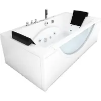 AcquaVapore Whirlpool Pool Badewanne Eckwanne Wanne W81R-TH-C-SC 180x90cm mit Radio+Farblicht, aktive Schlauch-Reinigung
