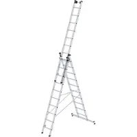 MUNK Günzburger Steigtechnik Günzburger Mehrzweckleiter 3tlg. Alu 3x10 Sprossen Arbeits-Höhe 8000mm - 33310
