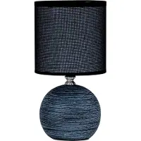 Levandeo Tischlampe Keramik H26cm Anthrazit Rund Licht Lampe Shabby Chic Landhaus