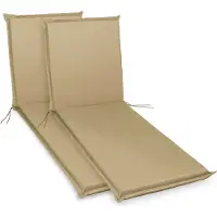 Sunnypillow 2 Stück Liegenauflagen 190 x 60 Auflage Polster für Gartenmöbel extra dick 9cm waschbar wasserdicht Polsterauflagen für Gartenliege Sonnenliege Liegestuhl Kissen Beige