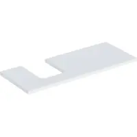 Geberit ONE Waschtischplatte, Ausschnitt links, für Aufsatzwaschtisch Schalenform, 120x3x47cm, 505.295.00.2, Farbe: weiß lackiert matt