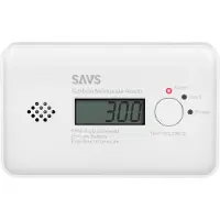 SAVS C10 Kohlenmonoxidmelder - 10 Jahre Batterie - LCD-Display - 10 Jahre Figaro-Sensor - Entspricht der europäischen Norm