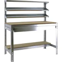 Proregal Werkbank BUFFALO mit Frontablage und Schubfach | HxBxT 84x90x61cm | Traglast 400kg | Verzinkt