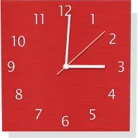 Wallario Design Wanduhr Rot aus Aluverbund, Größe 30 x 30 cm