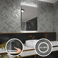 Alasta Badspiegel mit LED Beleuchtung und Touch-Schalter - Chicago - 90 cm, 100 cm