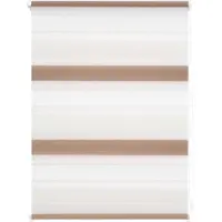 Lichtblick Duo-Rollo Klemmfix, ohne Bohren, Bunt Creme - Weiß - Brau 110 x 150