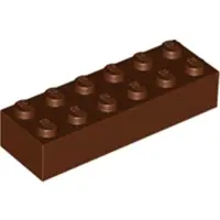 LEGO 2x6 Stein 2456 - 100 Stück Rotbraun