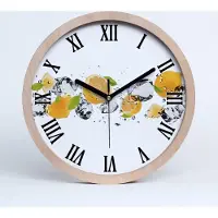 Tulup Holzuhr 30fi cm wanduhr - schwarze Spitzen - Zitrone und Wasser