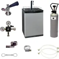 Ich-zapfe Komplett Set - Fasskühlschrank (Bierbar) - inkl. Schanksäule und Kompensatorhahn, Zapfkopf:NC Adapter