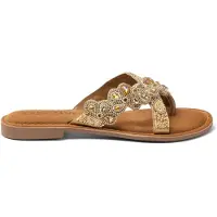 Lazamani Pena Damen Zehentrenner Beige Größe 36