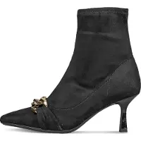 Tamaris Damen Stiefelette Stiletto Absatz Kette spitze Zehenpartie 1-25308-29, Größe:40 EU, Farbe:Schwarz