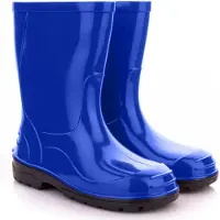 Lemigo Uni Kinder Gummistiefel Regenstiefel Regenschuhe mit Filzeinlage Regenstiefel für Jungen und Mädchen Blau 27