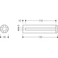 Hewi 477.03B500 98 Glasplattenhalter Ser 477, matt, f.