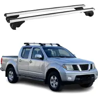 Omac Dachträger Grundtäger für Nissan NP300 Navara 2004-2013 75kg Alu Silber 2 tlg