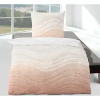TRAUMSCHLAF Seersucker Bettwäsche Aurora peach 155x220 cm + 80x80 cm