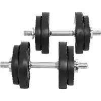 Gorilla Sports 100681-00007-0025, Verstellbare Kurzhantel, Vinyl, 21 kg