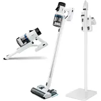 Medion P400 W Stabstaubsauger mit Wischfunktion (kabellos, beutellos, Zyklon-Technologie, 400 Watt, 2in1 Stielstaubsauger Handstaubsauger, Akku, Staubsensor, HEPA H13, LED Touch Display, Bürstenrolle)